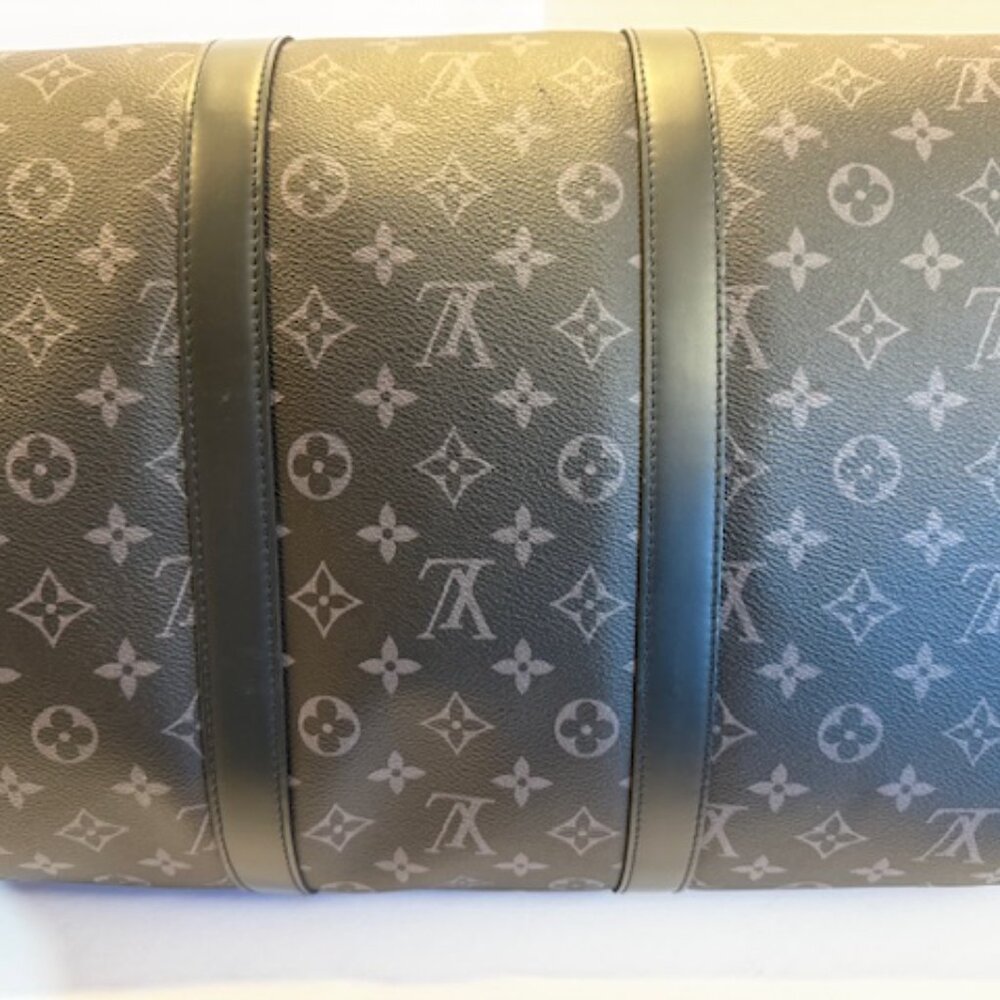 Louis Vuitton Keepall Bandouliere 55 Monogram Eclipse Duffle Bag - Picture 5 of 11